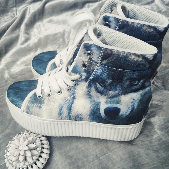 SOLD🔥Jeffrey Campbell Platform Wolf Sneaker Trainers - Picture 4 of 5
